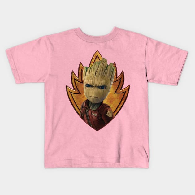 unusual groot face Kids T-Shirt by masbroprint